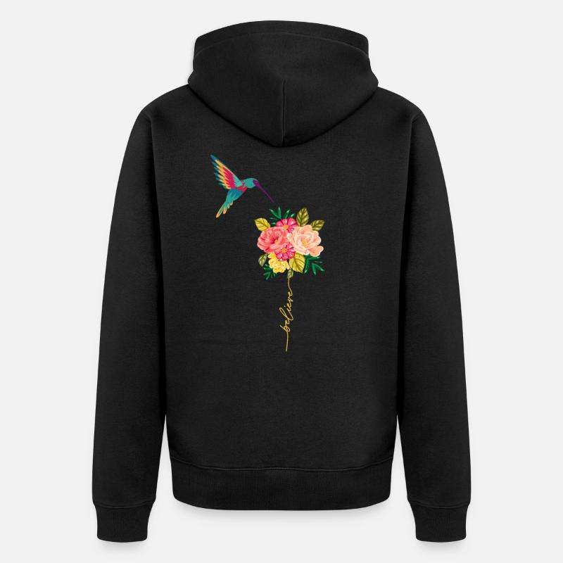 Kolibri - Unisex Premium Bio Zip Hoodie - Schwarz