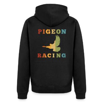 Pigeon pigeon pigeon race pigeon fancier gift - Unisex Premium Organic Zip Hoodie - black - Back - Nico (187cm)