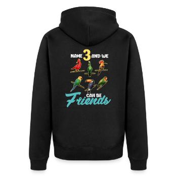 Vögel Beobachten Vogel Birdwatching Geschenk - Unisex Premium Bio Zip Hoodie - Schwarz - Hinten - Nico (187cm)
