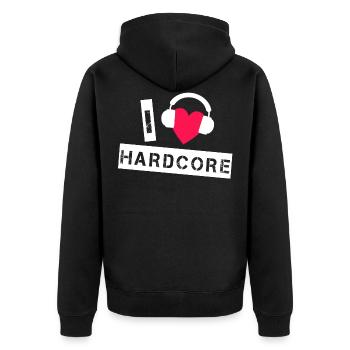 Rave Raver - Unisex Premium Organic Zip Hoodie - black - Back - Nico (187cm)