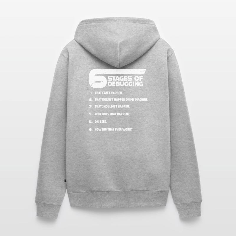 Programmierer Programmieren Fehlerbehebung Coder Unisex Premium Bio Zip Hoodie