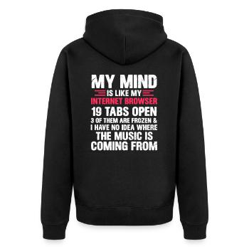 Internet thought programmer nerd gift - Unisex Premium Organic Zip Hoodie - black - Back - Nico (187cm)