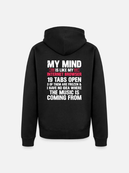 Internet thought programmer nerd gift - Unisex Premium Organic Zip Hoodie - black