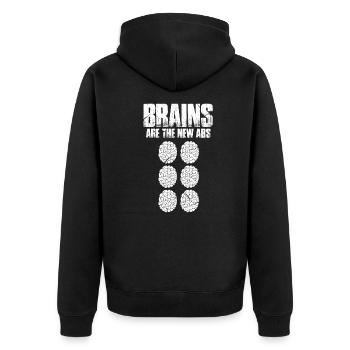 Brain Brain Thinking Clever Brain Nerd Gift - Veste à capuche bio Premium Unisexe - noir - Dos - Nico (187cm)