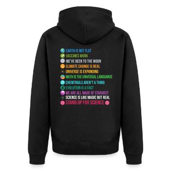 Cadeau scientifique scientifique chimie - Veste à capuche bio Premium Unisexe - noir - Dos - Nico (187cm)