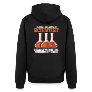 science - Unisex Premium Organic Zip Hoodie - black - Back - Nico (187cm)