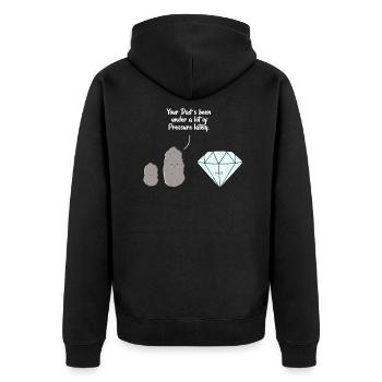 Geologie - Unisex Premium Bio Zip Hoodie - Schwarz - Hinten - Nico (187cm)