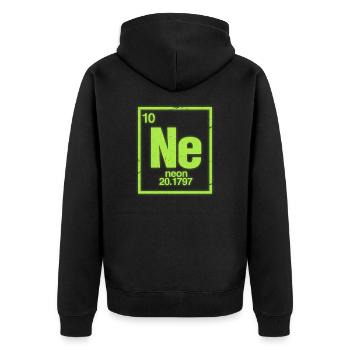 Neon Chemie - Unisex Premium Bio Zip Hoodie - Schwarz - Hinten - Nico (187cm)