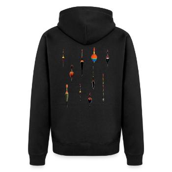 Poznan Waggler - ange pose, cadeau, pêcheur - Veste à capuche bio Premium Unisexe - noir - Dos - Nico (187cm)