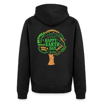 Jour de la Terre - Veste à capuche bio Premium Unisexe - noir - Dos - Nico (187cm)