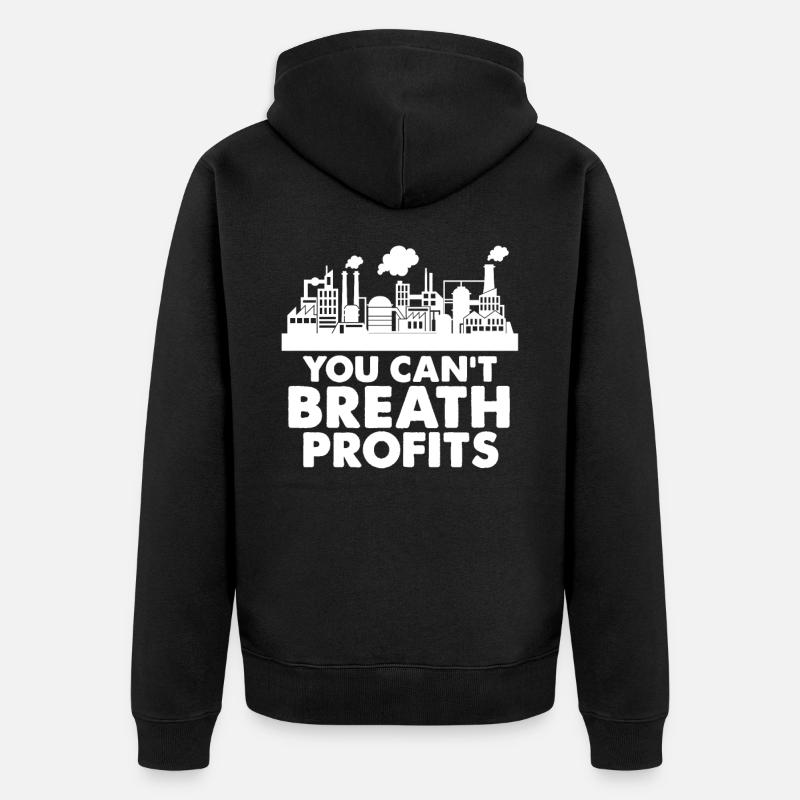 Umweltschutz - Unisex Premium Bio Zip Hoodie - Schwarz
