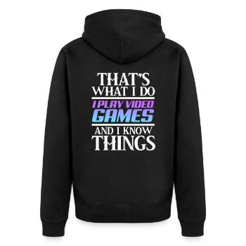 Gaming gamer gamble ordinateur jeu cadeau - Veste à capuche bio Premium Unisexe - noir - Dos - Nico (187cm)