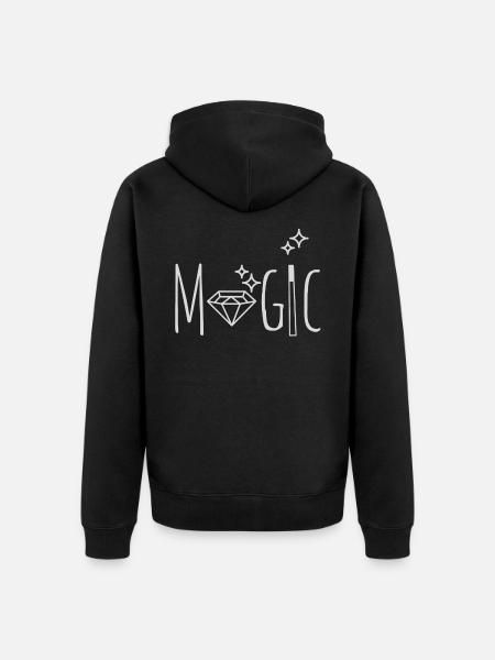 Magic - magic - spell - magician - Unisex Premium Organic Zip Hoodie - black