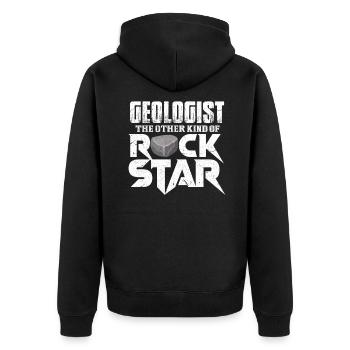 géologue - Veste à capuche bio Premium Unisexe - noir - Dos - Nico (187cm)