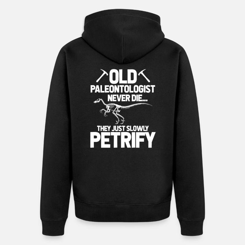 paleontology - Unisex Premium Organic Zip Hoodie - black