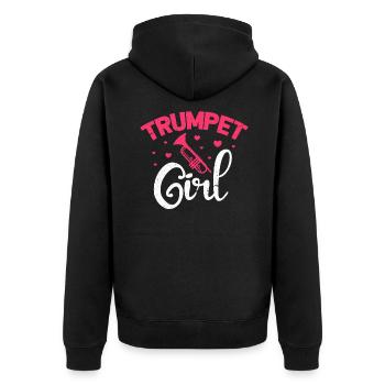 Trompet Girl - Veste à capuche bio Premium Unisexe - noir - Dos - Nico (187cm)