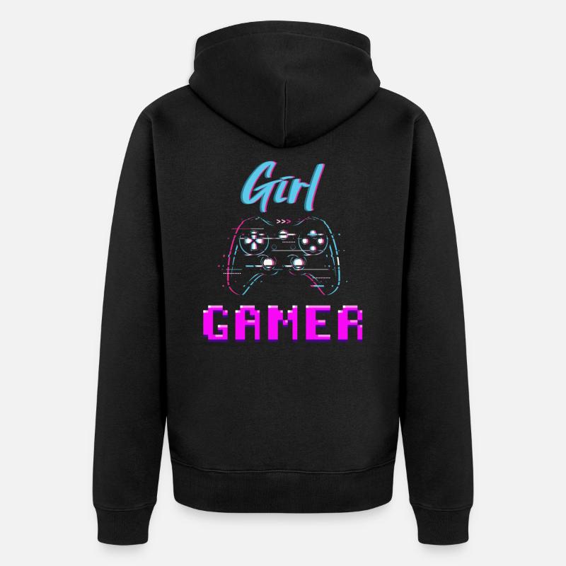 Fille gamer - Veste à capuche bio Premium Unisexe - noir
