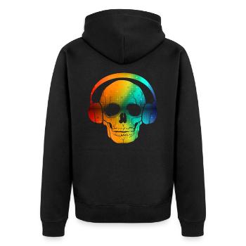 Skull DJ - Veste à capuche bio Premium Unisexe - noir - Dos - Nico (187cm)