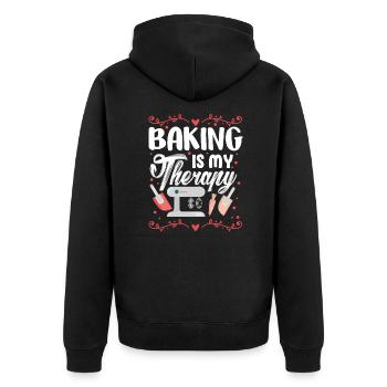 Cuire boulanger gâteau boulangerie boulanger cadeau - Veste à capuche bio Premium Unisexe - noir - Dos - Nico (187cm)