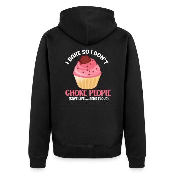 Cuire boulanger gâteau boulangerie boulanger cadeau - Veste à capuche bio Premium Unisexe - noir - Dos - Nico (187cm)