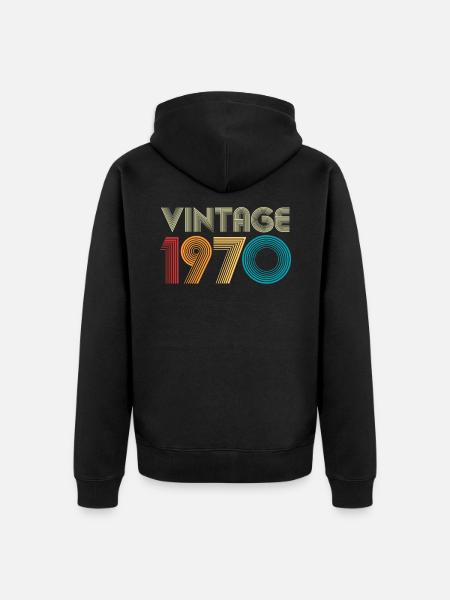 Vintage 1970 - Unisex Premium Organic Zip Hoodie - black