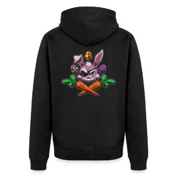 Lapin de Pâques Pirat - Corsaire sous pavillon de Lapin - Veste à capuche bio Premium Unisexe - noir - Dos - Nico (187cm)