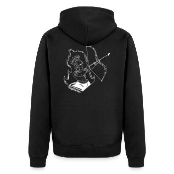 Schütze Sternzeichen * Sagittarius* Geschenk - Unisex Premium Bio Zip Hoodie - Schwarz - Hinten - Nico (187cm)