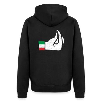 Italian - Unisex Premium Organic Zip Hoodie - black - Back - Nico (187cm)
