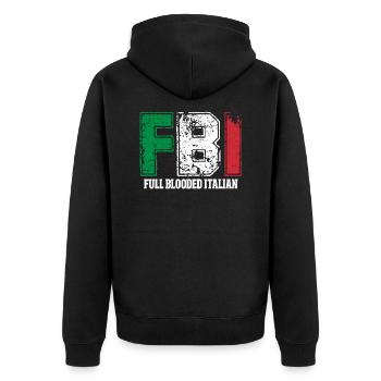 Italian Italy Italian Italia Gift - Unisex Premium Organic Zip Hoodie - black - Back - Nico (187cm)