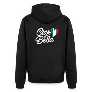 Italian Italy Italian Italia Gift - Unisex Premium Organic Zip Hoodie - black - Back - Nico (187cm)