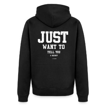 Schwanger - Unisex Premium Bio Zip Hoodie - Schwarz - Hinten - Nico (187cm)