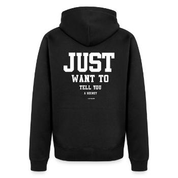 Schwangerschaft Schwanger Babybauch Baby Geschenk - Unisex Premium Bio Zip Hoodie - Schwarz - Hinten - Nico (187cm)