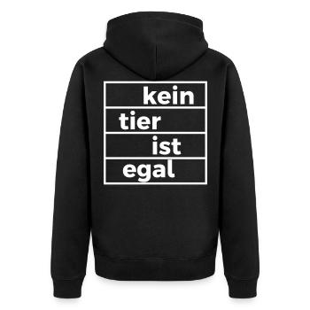 kein Tier ist egal Tierschützer Tierschutz - Unisex Premium Bio Zip Hoodie - Schwarz - Hinten - Nico (187cm)