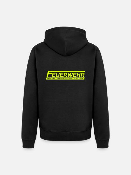 Feuerwehr - Unisex Premium Bio Zip Hoodie - Schwarz