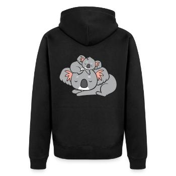 Koala - maman avec enfant - Veste à capuche bio Premium Unisexe - noir - Dos - Nico (187cm)