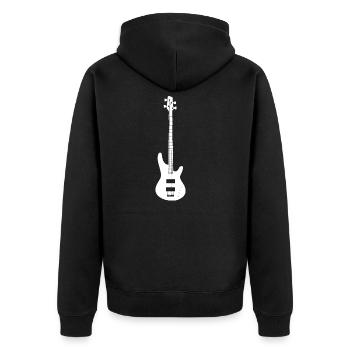 Guitar and electric guitar symbol - Unisex Premium Organic Zip Hoodie - black - Back - Nico (187cm)
