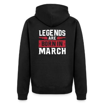 legends are born in march - Veste à capuche bio Premium Unisexe - noir - Dos - Nico (187cm)
