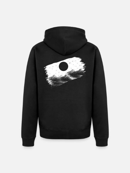 mountain - Unisex Premium Organic Zip Hoodie - black