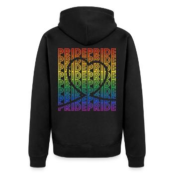 Gay Pride - Unisex Premium Bio Zip Hoodie - Schwarz - Hinten - Nico (187cm)