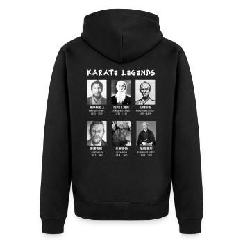 Origine des légendes de karaté - Veste à capuche bio Premium Unisexe - noir - Dos - Nico (187cm)