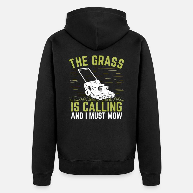Hobbygärtner Rasenmäher Gärtner Garten Geschenk - Unisex Premium Bio Zip Hoodie - Schwarz
