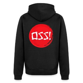 Arts martiaux Oss Osu - Veste à capuche bio Premium Unisexe - noir - Dos - Nico (187cm)