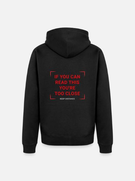 Keep distancing - Unisex Premium Organic Zip Hoodie - black
