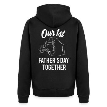 Premier cadeau de fête des pères - Veste à capuche bio Premium Unisexe - noir - Dos - Nico (187cm)