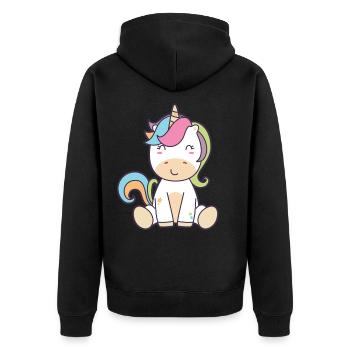 Licorne bébé mignon licorne - Veste à capuche bio Premium Unisexe - noir - Dos - Nico (187cm)
