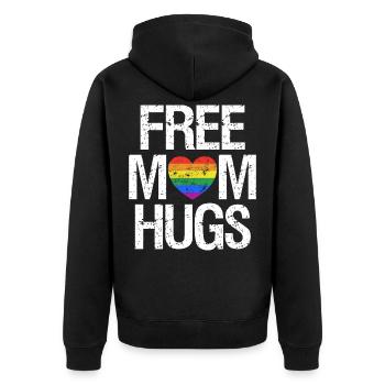 LGBT Mama Mutter - Unisex Premium Bio Zip Hoodie - Schwarz - Hinten - Nico (187cm)