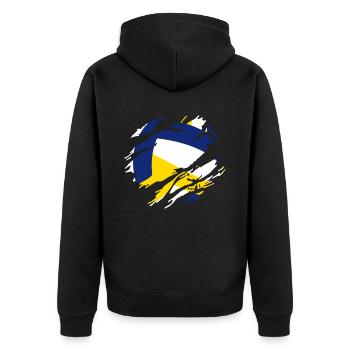 volleyball - Unisex Premium Organic Zip Hoodie - black - Back - Nico (187cm)
