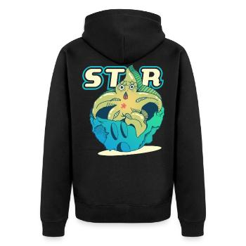 Be a star - Unisex Premium Organic Zip Hoodie - black - Back - Nico (187cm)