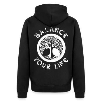 Arbre de vie Yin Yang Balance | Arbre de la vie - Veste à capuche bio Premium Unisexe - noir - Dos - Nico (187cm)