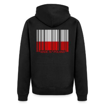 Poland Polska Poland - Unisex Premium Organic Zip Hoodie - black - Back - Nico (187cm)